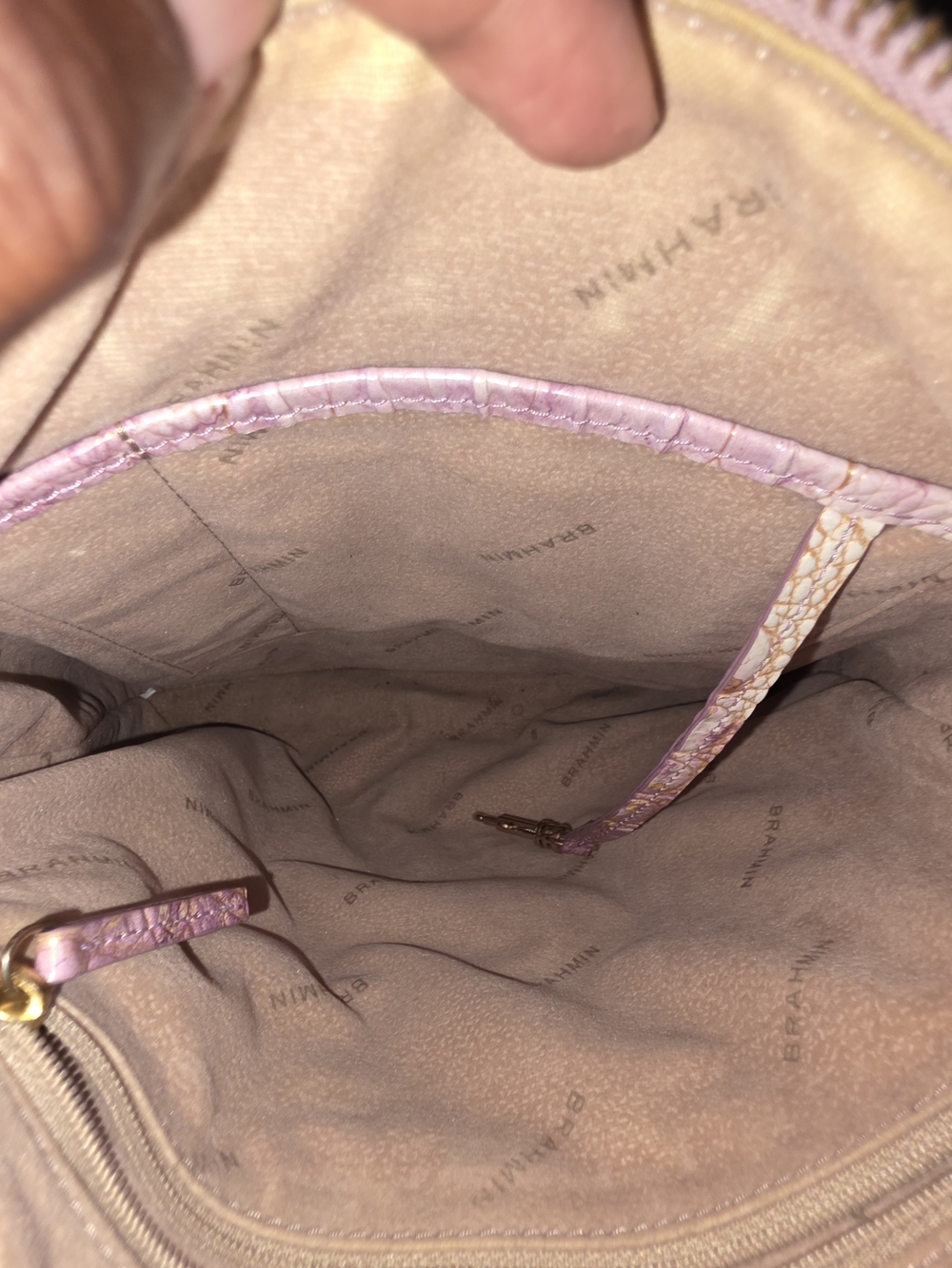 Brahmin Pink Croc-Embossed Shoulder Bag - Picture 4 of 4